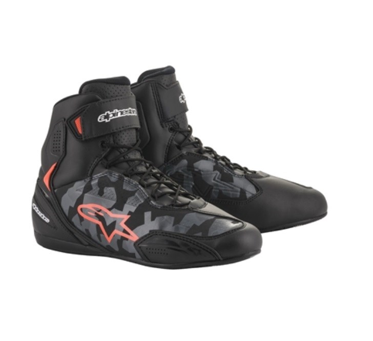 FASTER 3 SHOE（ライディングシューズ） 9003 BLACK GRAY CAMO RED FLUO 7/25.0cm アルパインスターズ（alpinestars）