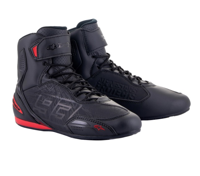 AUSTIN ライディングシューズ 1303 BLACK BRIGHT RED 9/26.6cm アルパインスターズ（alpinestars）