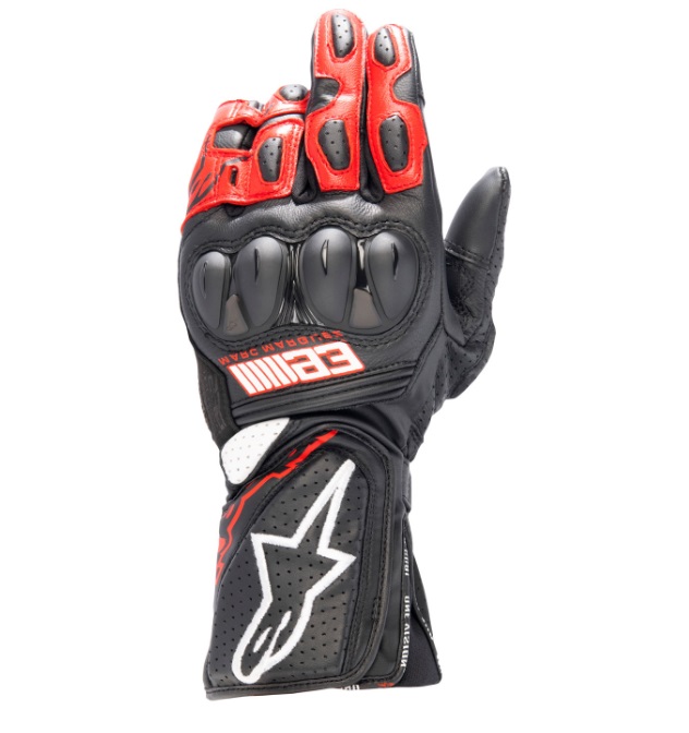 MM93 TWIN RING v2 LEATHER グローブ ASIA 1342 BLACK BRIGHT RED