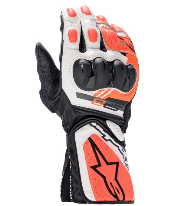 SP-8 V3 LEATHER グローブ 1231 BLACK WHITE RED FLUO Sサイズ アルパインスターズ（alpinestars）