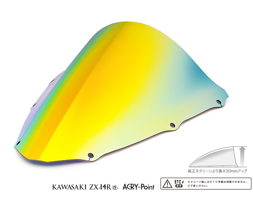 スクリーン ミラー ストリート（30mmアップ） アクリポイント（ACRY-Point） ZX-14R（12〜15年）