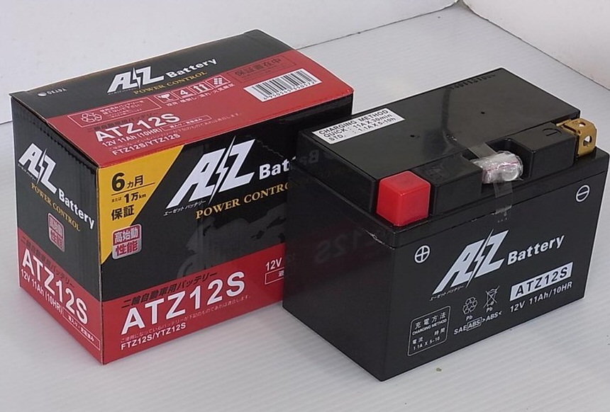 ATZ12Sバッテリー（YTZ12S互換）液入充電済 AZバッテリー シルバーウイング400（SilverWing）01年〜