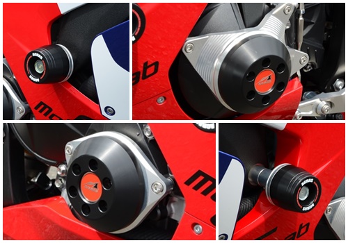レーシングスライダー ロゴ有 ジュラコン(R)/ブラック（フレームΦ50（左右）＋ジェネレーター＋クランク） AGRAS（アグラス） CBR1000RR-R（20年）
