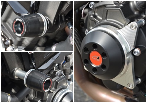レーシングスライダー フレーム（φ50）＋ジェネレーター ロゴ有 ジュラコン(R)/ブラック AGRAS（アグラス） MT-10/SP （17年）