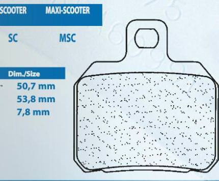 MSCスクーター用 リアブレーキパッド カーボンロレーヌ（CARBONE LORRAINE） 125X-Max 年式:10-