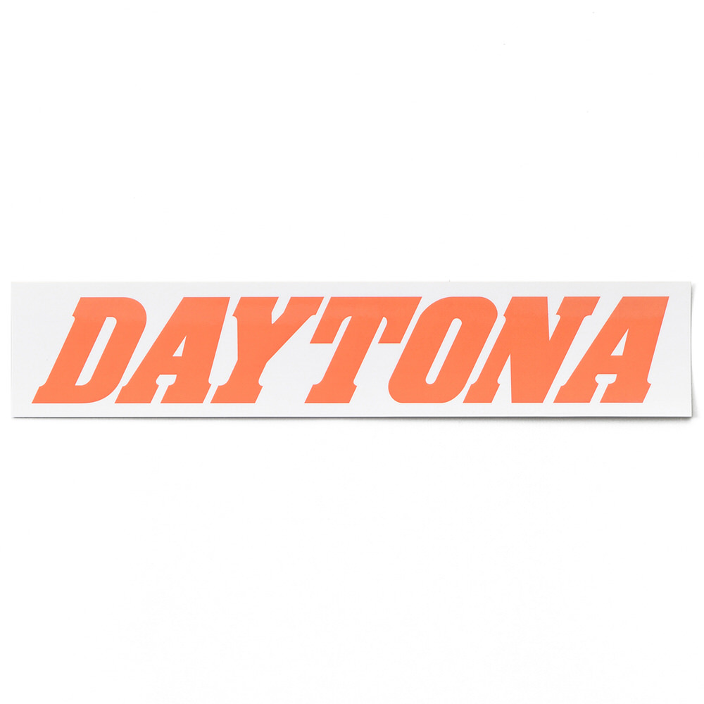 ステッカー ブランドロゴ DAYTONA 角型 250×50mm 白/オレンジ文字 DAYTONA（デイトナ）