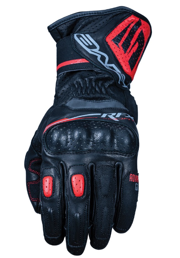 RFX SPORT レザーグローブ BLACK RED Sサイズ FIVE（ファイブ）