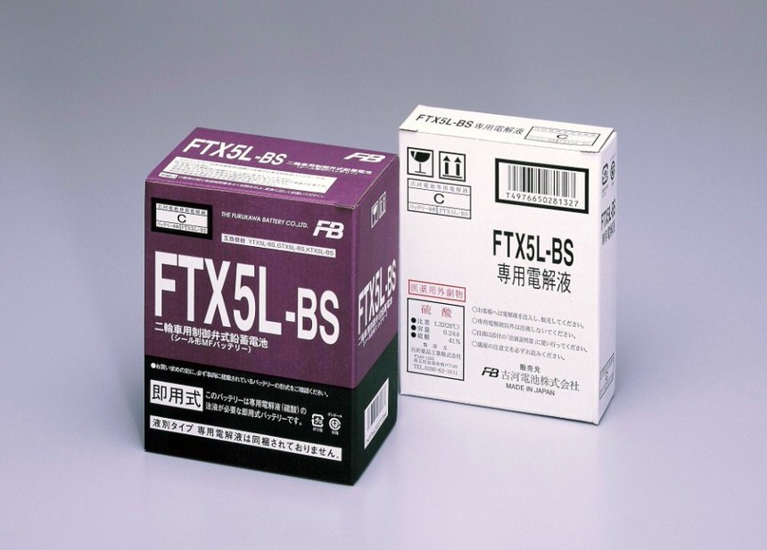 FTX5L-BS 液入充電済バッテリー メンテナンスフリー（YTX5L-BS互換） 古河バッテリー（古河電池） RG500ガンマ（HM31A）