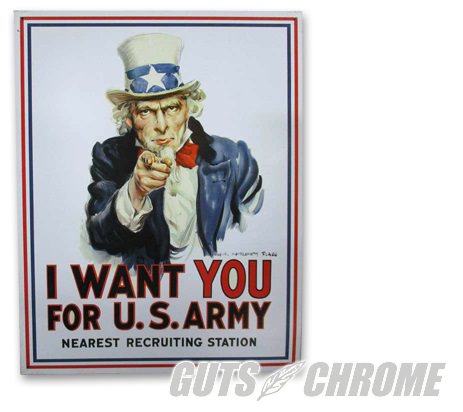 メタルサイン I Want You For U.S.Army GUTS CHROME（ガッツクローム）