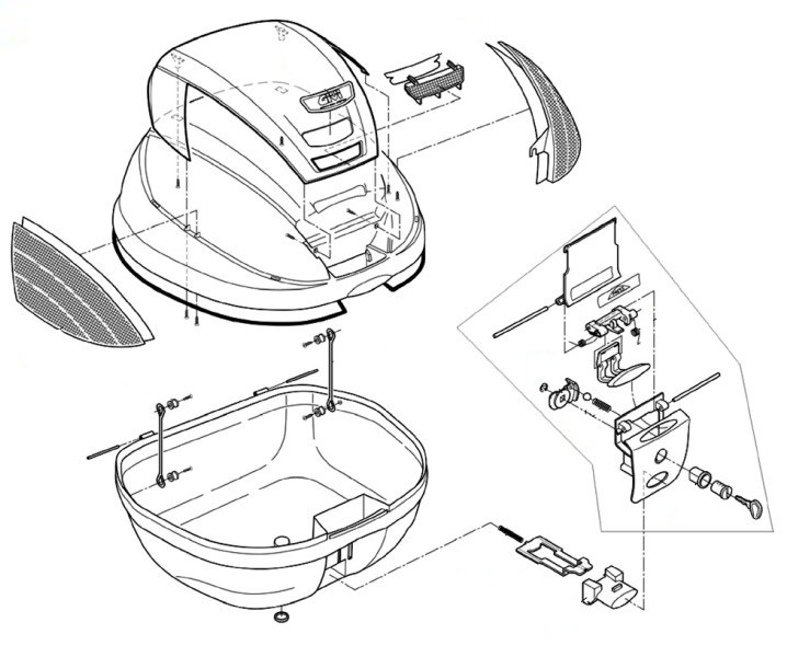 Z750TR リフレクター（中央）（TECH）（E370補修品） GIVI（ジビ）