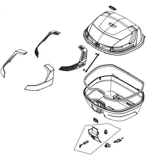 Z3012R クローズカバー（B47補修品） GIVI（ジビ）