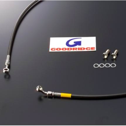 GOODRIDGE GPZ900R(A1-A6/アンチダイブ付) 84-89 メッシュ ブレーキホース フロント スモーク ステンレス ビルドアライン グッドリッジ 20671090S