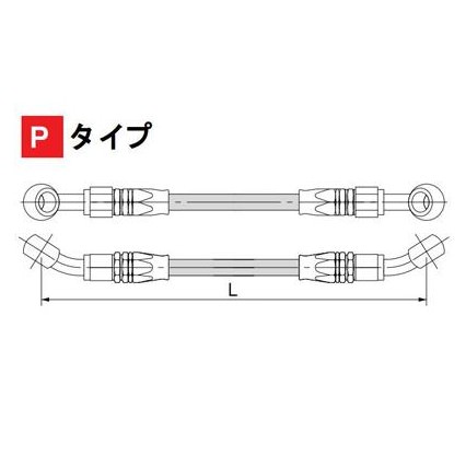 ブレーキホース（ジョイント迄） フルステンレス製 ノーマル長 HURRICANE（ハリケーン） ZZR400（93〜06年 N型）