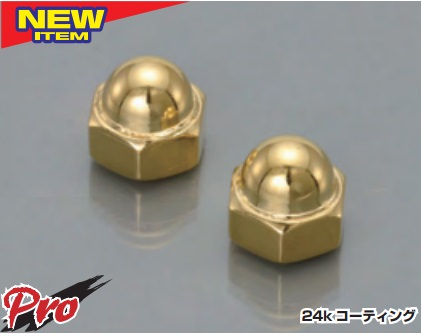 袋ナット 24k コーティング（ステンレス）6mm用ピッチP1.0 A9.5 B10 C4 KITACO（キタコ）