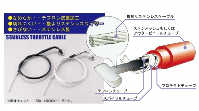 スロットルケーブル 895mm レッド KITACO（キタコ）