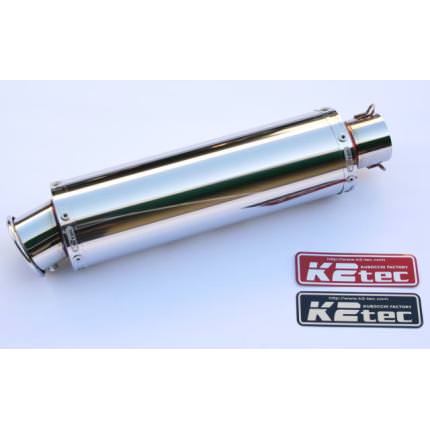 汎用ステンレスサイレンサー・外径:φ100・筒長:300mm・差込径:φ60.5・出口:カール　K2-tec（ケイツーテック）