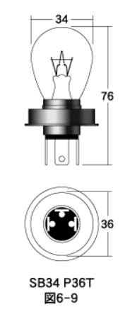 白熱電球 ヘッド球 12v-50/40w SB34 P36T クリア 1個入り M＆H（マツシマ）