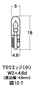 白熱電球 ウエッジシングル球 12v-2W T5 ウエッジ（小） ブルー 1個入り M＆H（マツシマ）