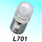 L700シリーズ集光タイプLEDバルブ イエロー 6v- ピン式口金 BA9S 型 0.13w 全長24mm M＆H（マツシマ）