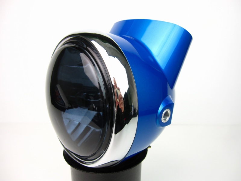 6V用マルチリフレクターレンズヘッドライト グレーセット ブルー MINIMOTO（ミニモト） ダックス（DAX）6V