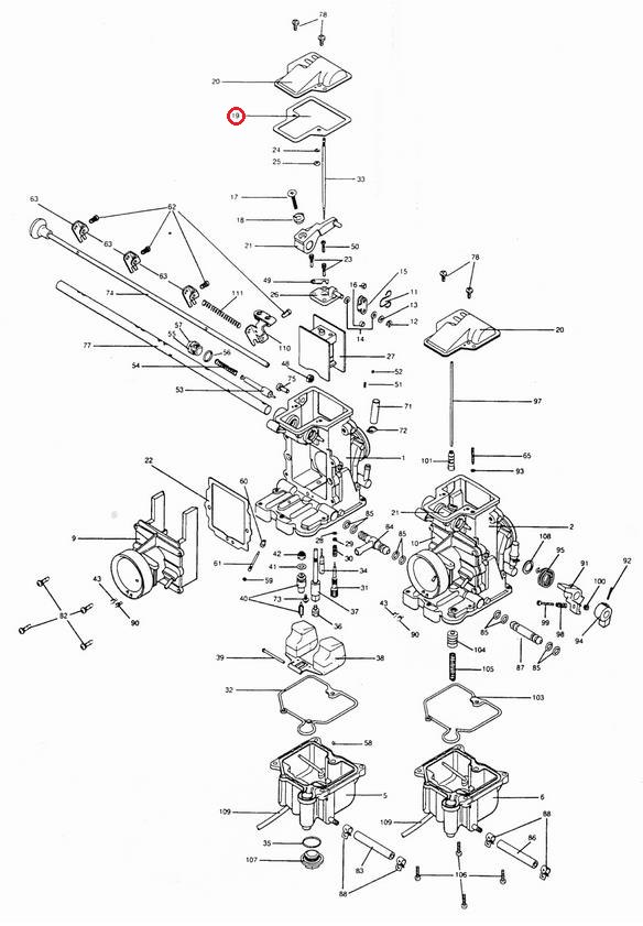 TM用ガスケット トップカバー（TM36/39） MIKUNI（ミクニ）