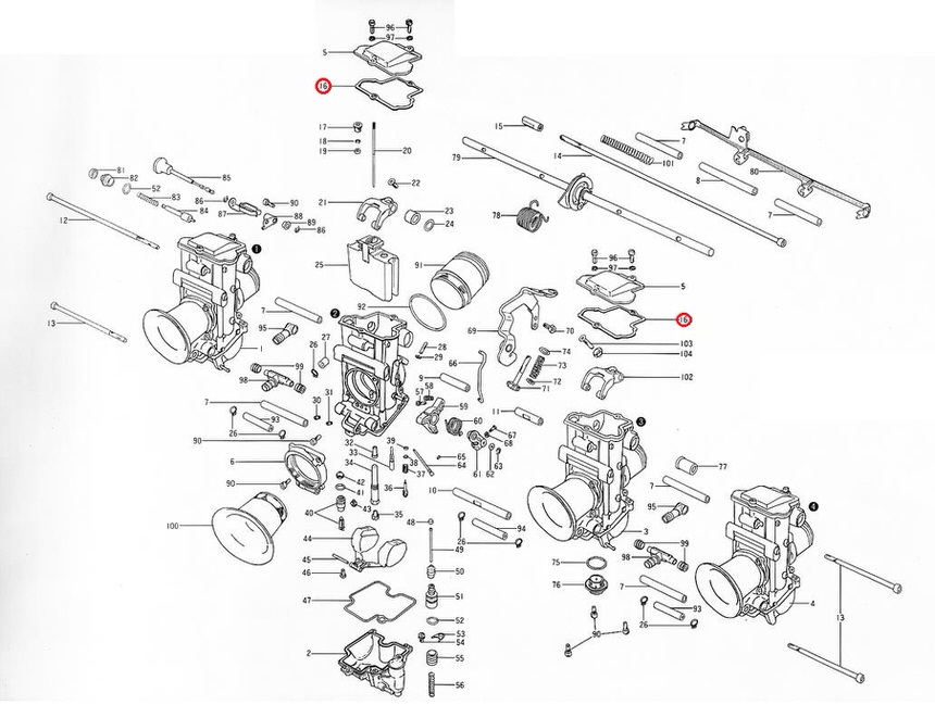 TMR36Φ-41Φ用 ガスケット トップカバー（TMR40/07） MIKUNI（ミクニ）