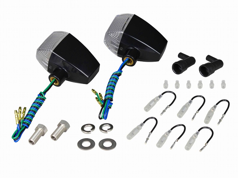 ZRタイプウインカー スタンダードレンズ（ダイヤカット）（2個入り）電球無 ブラックボディ／クリアレンズ ダブル球仕様 POSH（ポッシュ）