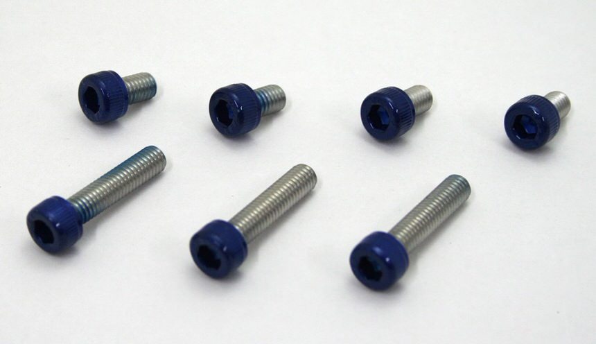 タンクキャップカバーボルト ステンレス ブルーヘッド仕様 M5×8（2個セット）/M5×22（3個セット） POSH（ポッシュ） MT-07