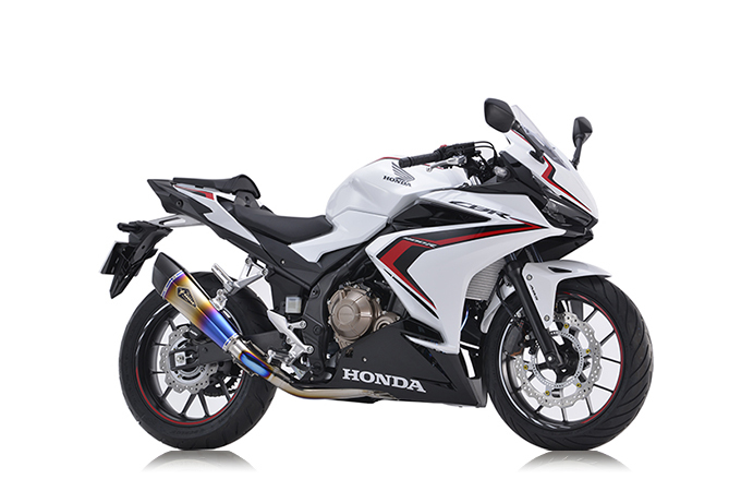 リアルスペック チタンフルエキゾースト シングル Type R チタンドラッグブルー r's gear（アールズギア） CBR400R（16〜18年/19年）