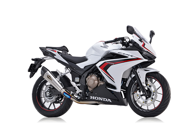 リアルスペック チタンフルエキゾースト シングル Type R チタンポリッシュ r's gear（アールズギア） CBR400R（16〜18年/19年）