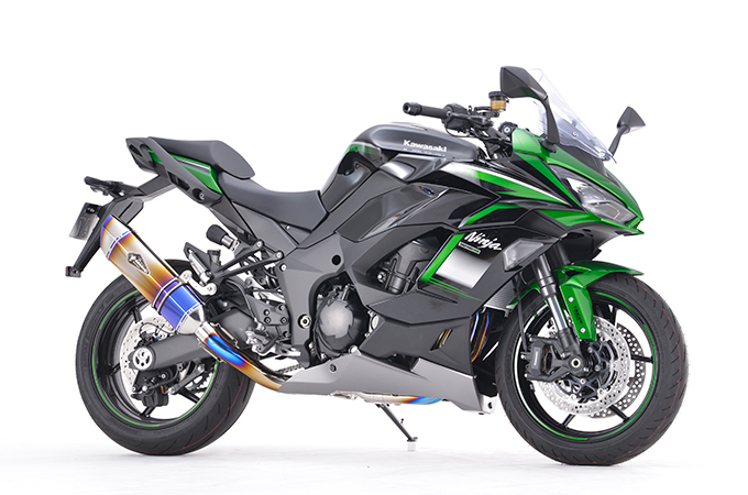 リアルスペック チタンフルエキゾースト シングル UP Typeマフラー チタンドラッグブルー r's gear（アールズギア） Ninja1000SX（20年）