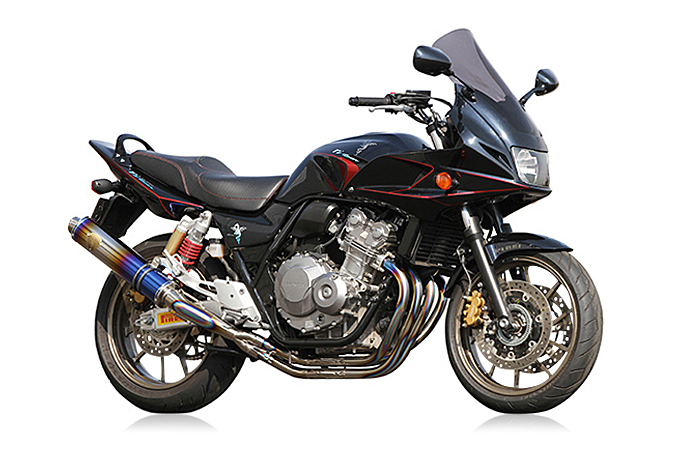 ワイバン フルエキ シングル オーバル チタンドラッグブルー r's gear（アールズギア） CB400SF・SB Revo（08〜17年）