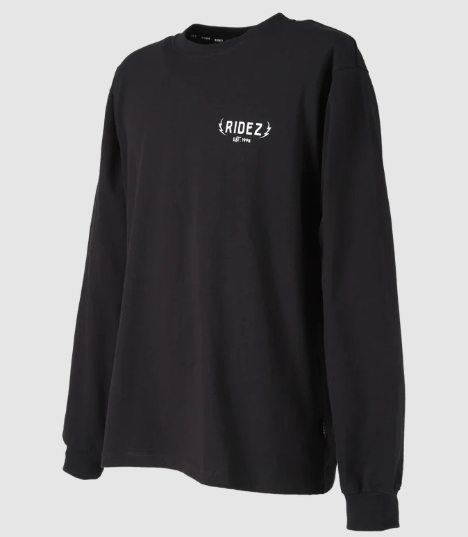 RD7004 THUNDER LOGO L/S TEE（サンダーロゴ ロングスリーブTシャツ） ブラック Mサイズ RIDEZ（ライズ）