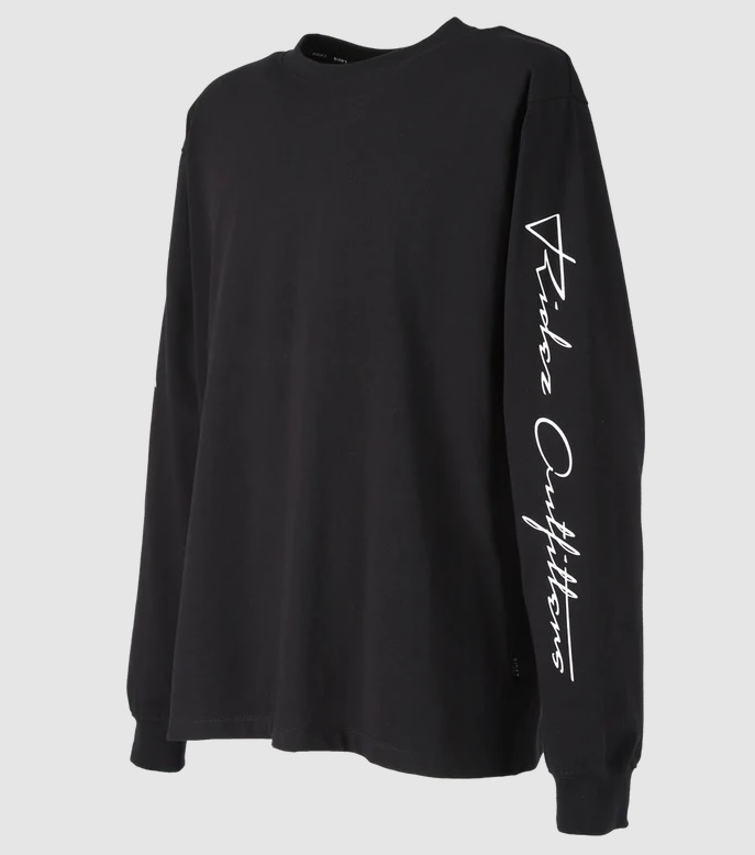 RD7005 SMOOTH L/S TEE（スムースロングスリーブTシャツ） ブラック XLサイズ RIDEZ（ライズ）