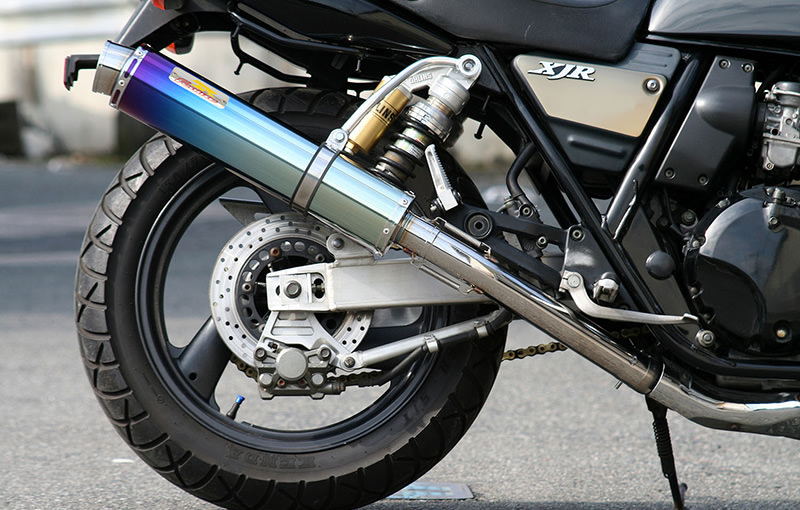 リアライズ製XJR400R サイレンサーマフラー 社外  バイク 部品 RH02J ステンレス TypeC カールエンド スリップオン カスタム素材に
