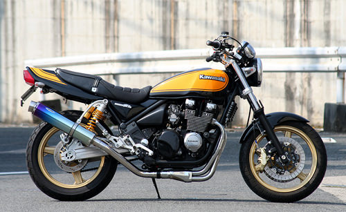 日本購入リアライズ XJR400S/R Aria チタンTypeC：スリップオン マフラー本体（社外）