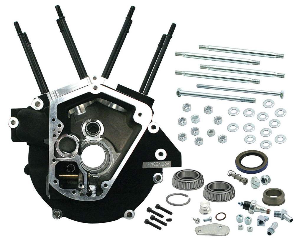 スーパーストック クランクケース 92-99ビッグツイン 3-5/8ボア ブラック（022057） S＆S（エスアンドエス）