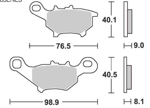 ストリート（セラミック）ブレーキパッド フロント用 E206 SBS（エスビーエス） グランドアクシス100（GRAND AXIS）06〜07年