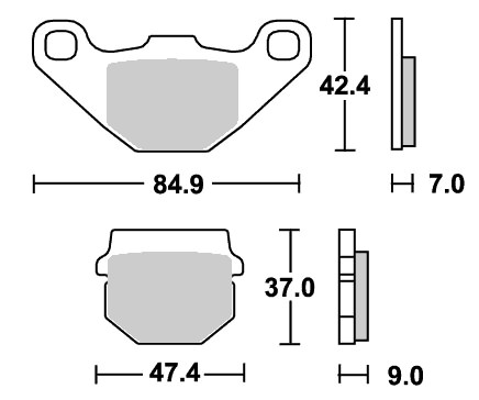 レーシングオフロード（シンター）ブレーキパッド フロント用 544RSI SBS（エスビーエス） KMX200（87〜90年）