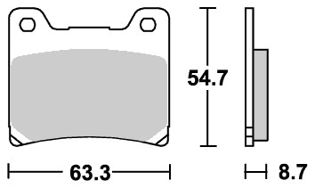 ストリートエクセル（シンター）ブレーキパッド リア用 555LS SBS（エスビーエス） FZX750（86〜93年・98年）