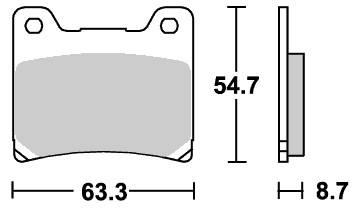 レーシング（カーボン）ブレーキパッド リア用 555RQ SBS（エスビーエス） FZR600（90年〜）