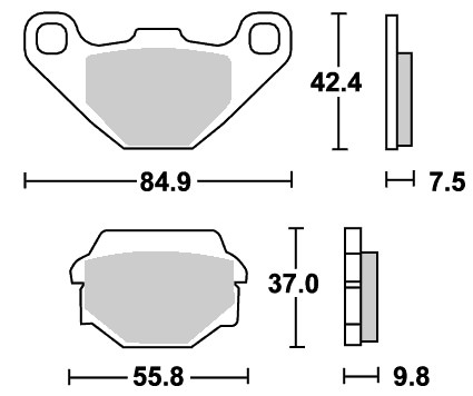 オフロード（シンター）ブレーキパッド リア用 586SI SBS（エスビーエス） KMX125（86〜89年）