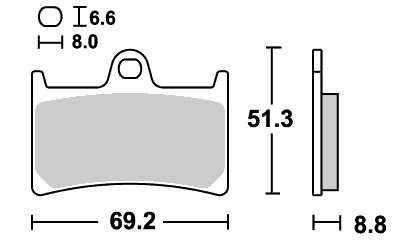 レーシング（デュアルカーボン）ブレーキパッド フロント用 634DC SBS（エスビーエス） MT-01（05〜06年）