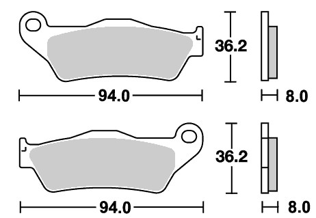 ストリート（セラミック）ブレーキパッド フロント用 671HF SBS（エスビーエス） DUCATI 800 MONSTER S2R（05〜07年）