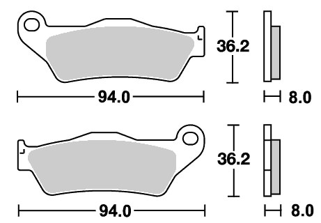 レーシングオフロード（シンター）ブレーキパッド フロント用 671RSI SBS（エスビーエス） DUCATI 800 MONSTER S2R（05〜07年）