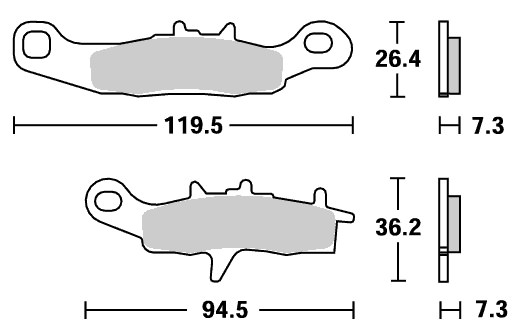 レーシングオフロード（シンター）ブレーキパッド フロント用 726RSI SBS（エスビーエス） KX85