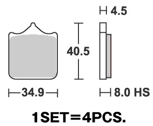 ストリートエクセル（シンター）ブレーキパッド フロント用 870HS SBS（エスビーエス） BMW S1000RR