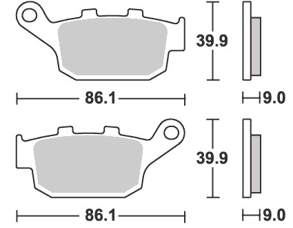 ストリート（セラミック）ブレーキパッド リア用 881HF SBS（エスビーエス） CB250F/ABS（14年）