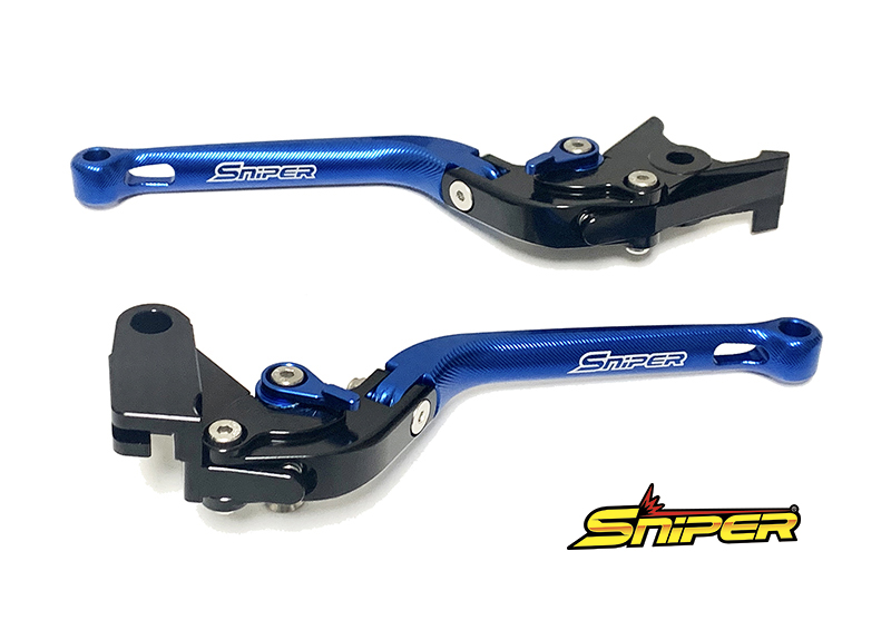 6段階アジャスター 可倒式 クラッチレバー＆ブレーキレバーセット 青 SNIPER（スナイパー） ZX-25R（20年）