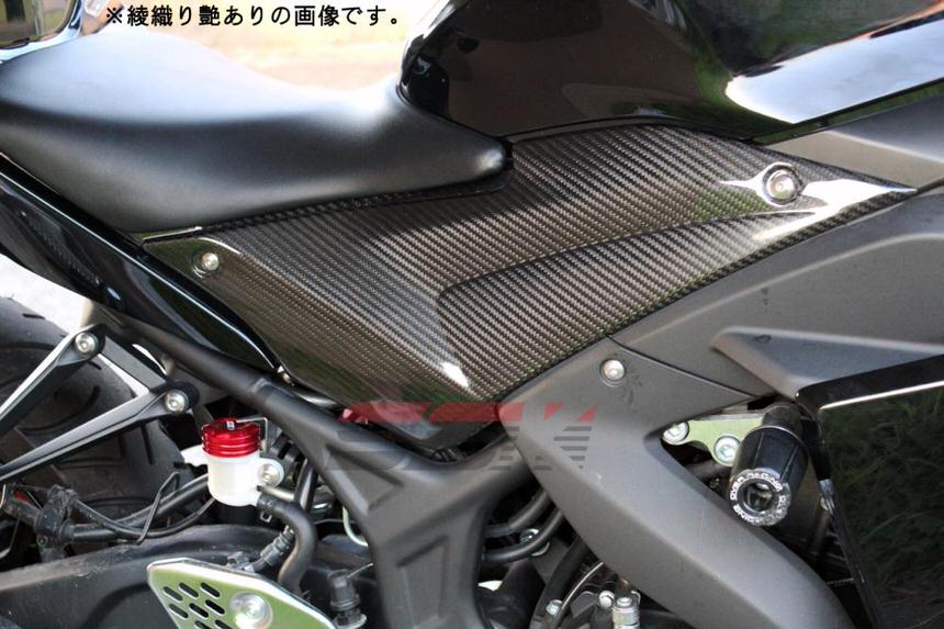 タンクサイドカバー 左右セット ドライカーボン 綾織り艶あり SSK SPEEDRA（スピードラ） YZF-R25（15年）